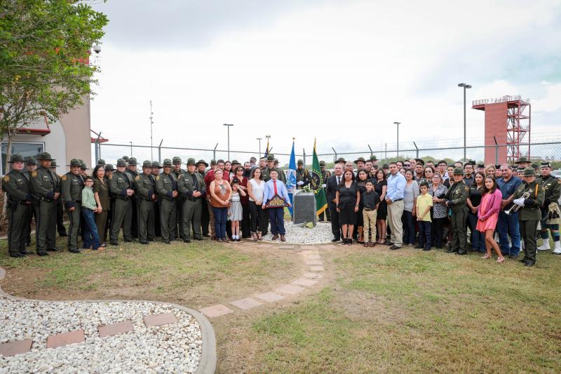 Family members, friends and fellow agents gathered at Hebbronville Border Patrol Station for a ceremony commemorating the service of Border patrol Agent who dies in the line of duty on Sept. 15, 2012