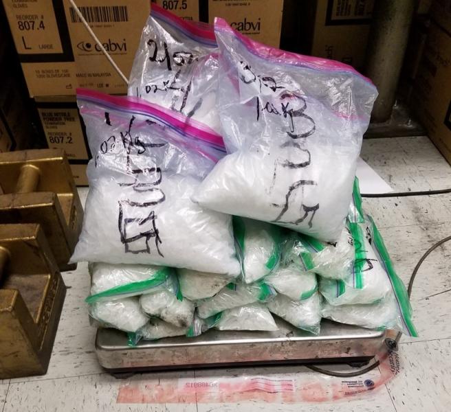 Packages containing 34 pounds of methamphetamine seized by CBP officers at Laredo Port of Entry