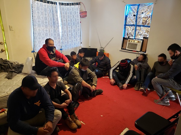 Laredo Sector Border Patrol agents encountered illegal aliens from multiple countries being harbored at a home in Central Laredo