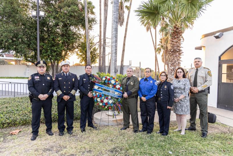 Leadership from CBP, including Port Director Albert Flores, Chief Patrol Agent Matthew Hudak and Assistant Director, Field Operations Mucia Dovalina join fellow federal, state, local law enforcement and consular partners at the 20th anniversary 9/11 memorial ceremony held at Laredo Port of Entry