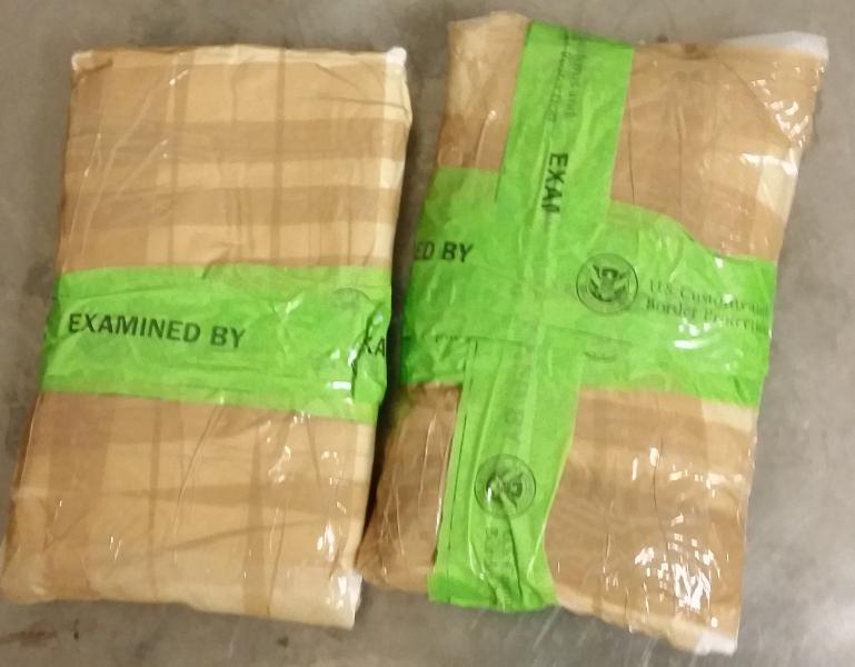 Packages containing 4.54 pounds of cocaine seized by CBP officers at Brownsville Port of Entry