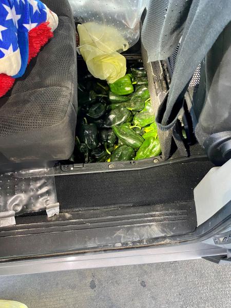 CBP agriculture specialists discovered prohibited peppers hidden within a passenger vehicle at Eagle Pass Port of Entry