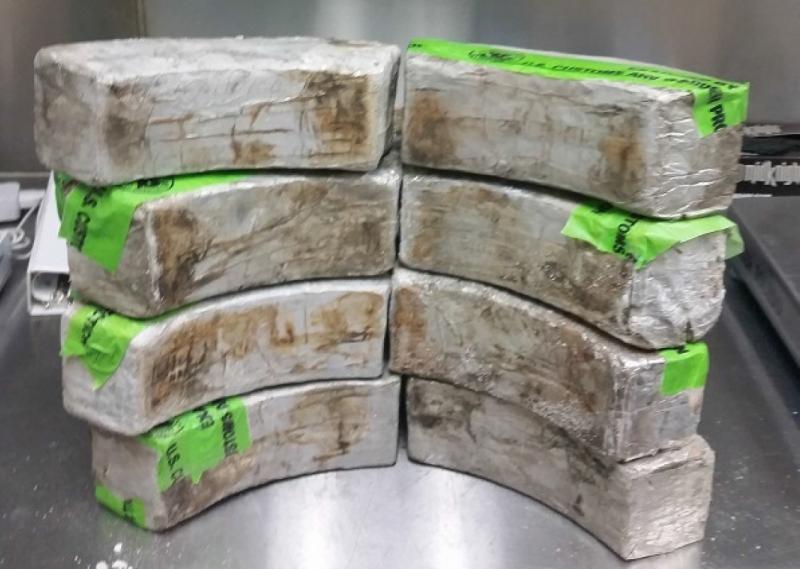 Packages containing 72 pounds of methamphetamine seized by CBP officers at Donna International Bridge