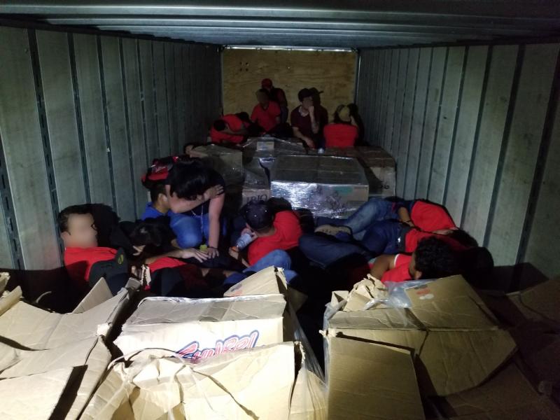 Laredo Sector Border Patrol agents rescued 55 illegal aliens locked inside a tractor trailer atat the Interstate 35 checkpoint