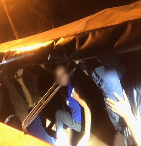 Border Patrol agents discover 20 illegal aliens hidden in a tractor trailer at the checkpoint at FM 1017