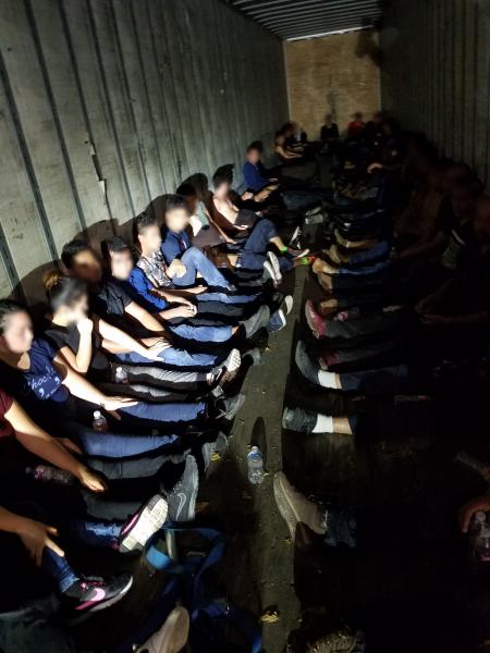 Border Patrol agents discovered 41 illegal aliens within a tractor trailer at the Interstate 35 Border Patrol checkpoint