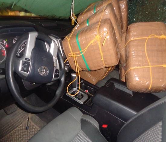 Border Patrol agents seize 683 pounds of marijuana from a stolen vehicle in Zapata, Texas