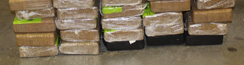 Packages containing 76 pounds of cocaine seized by CBP officers from Hidalgo/Pharr/Anzalduas Port of Entry