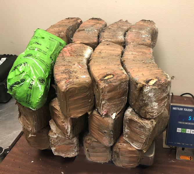 Packages containing 114 pounds of methamphetamine seized by CBP officers at Hidalgo International Bridge