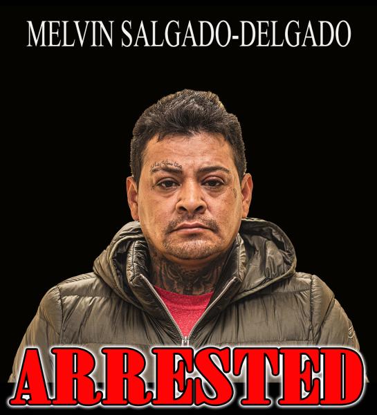 Melvin SAlgado-DElgado, an active MS-13 gang member apprehended by Border Patrol agents south of Hebbronville, Texas.