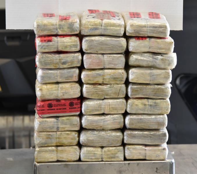 Packages containing nearly 141 pounds of cocaine seized by CBP officers at Juarez-Lincoln Bridge. 