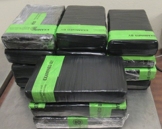 Packages containing nearly 38 pounds of cocaine seized by CBP officers at Hidalgo International Bridge