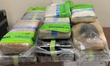 Packages containing nearly 39 pounds of cocaine seized by CBP officers at Hidalgo International Bridge.