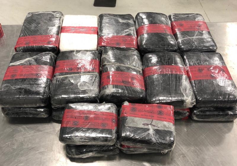 Packages containing nearly 59 pounds of cocaine seized by CBP officers at Juarez-Lincoln Bridge.