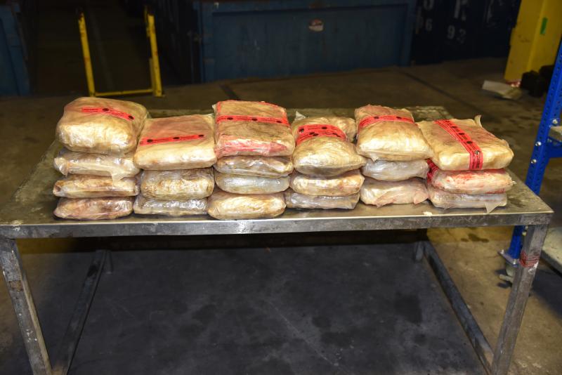 Packages containing nearly 93 pounds of methamphetamine seized by CBP officers at World Trade Bridge