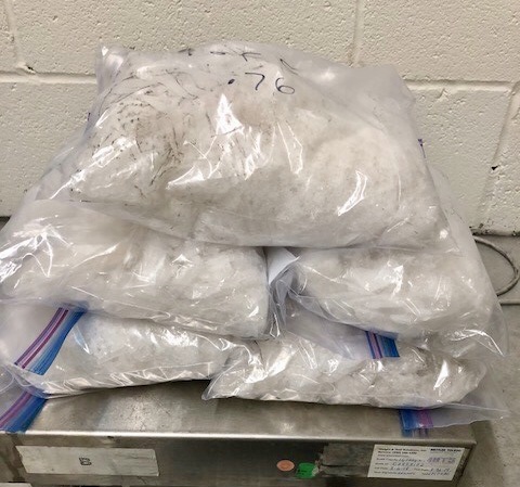 Packages containing nearly nine pounds of methamphetamine seized by CBP officers at Juarez-Lincoln Bridge