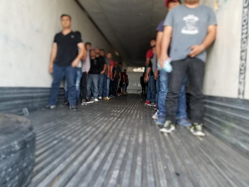 Border Patrol agents rescued 62 aliens inside a refrigerated trailer at the Interstate Highway 35 checkpoint
