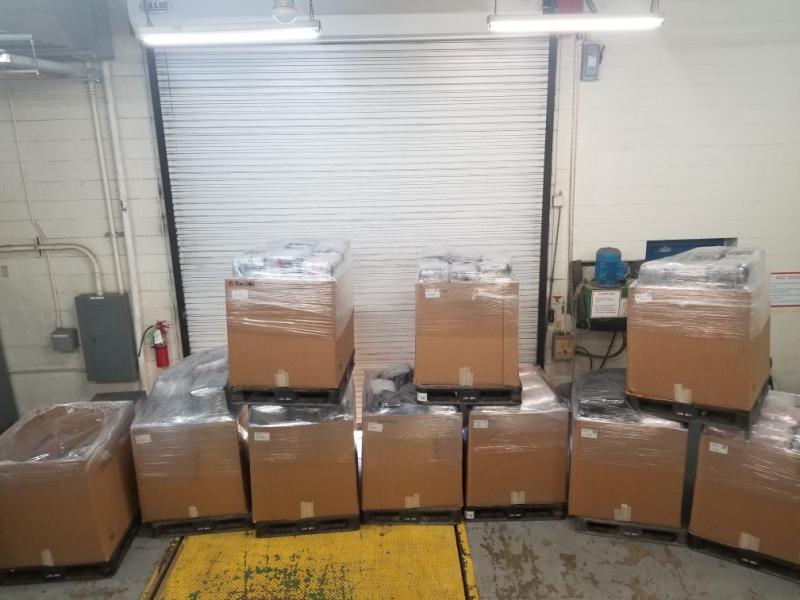 Pallets containing a total of 3,461 pounds of marijuana seized by CBP officers at World Trade Bridge