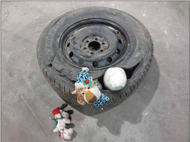 Drugs in spare tire.