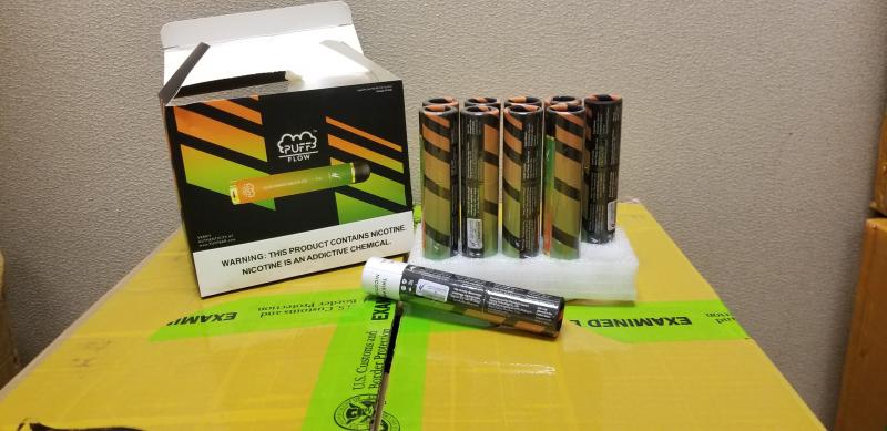 These flavored e-cigarette units and cartridges were seized