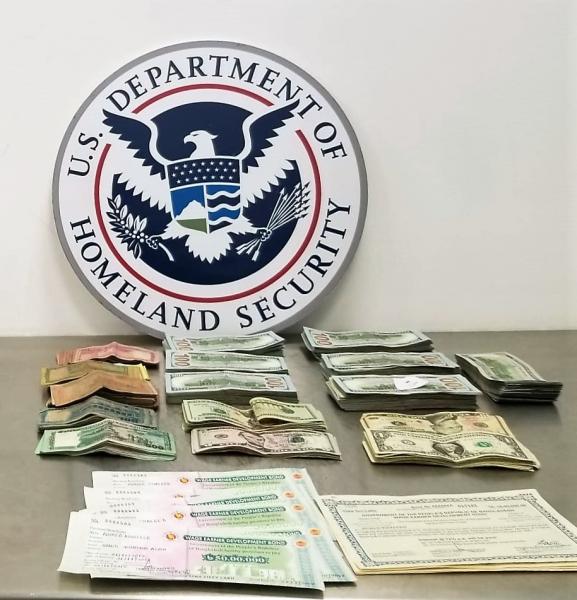 CBP officers intercepted $18,357 in unreported currency.