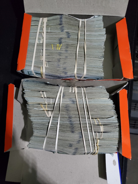 Money cache seized at Ambassador Bridge