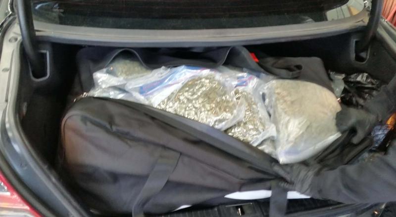 Hockey bag found with 104lbs of marijuana 