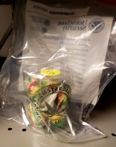 Baltimore CBP officers seized cannabis lollipops at BWI January 11, 2018.