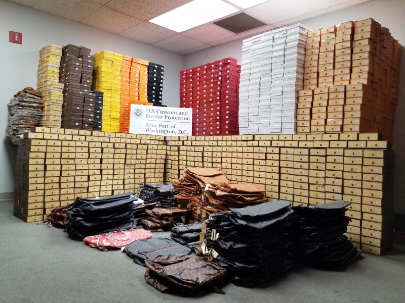 Customs and Border Protection officers at Washington Dulles International Airport seized nearly $3 million MSRP in counterfeit consumer goods September 15, 2020.