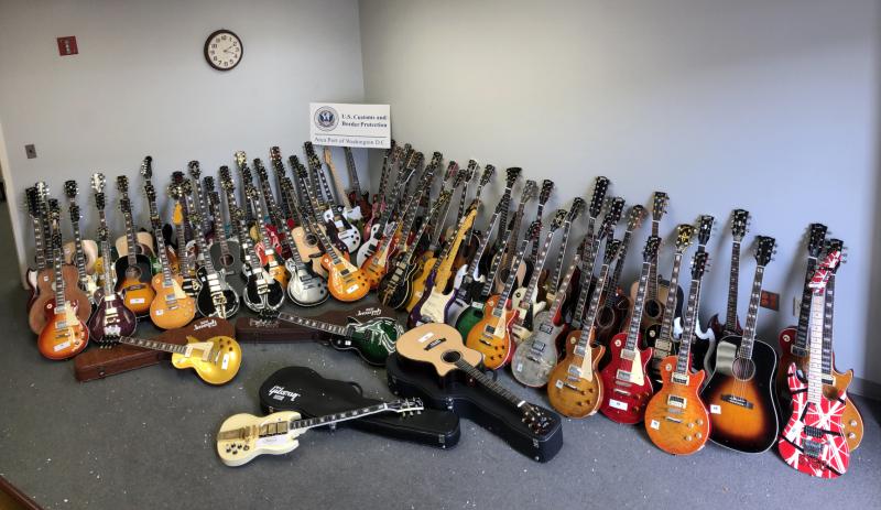 U.S. Customs and Border Protection officers seized 85 counterfeit guitars on June 9, 2021 that were shipped from China and destined to addresses across the United States.