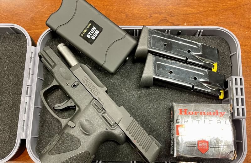 U.S. Customs and Border Protection officers seized a handgun, ammo and accessories that a Nigeria-bound traveler at Washington Dulles International Airport on Sunday who attempted to export the firearm from the United States without a proper license or export documentation.