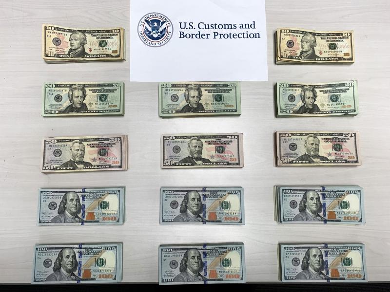 CBP officers seized more than $44,000 from a Jamaica-bound couple at Philadelphia International Airport on January 15, 2021.