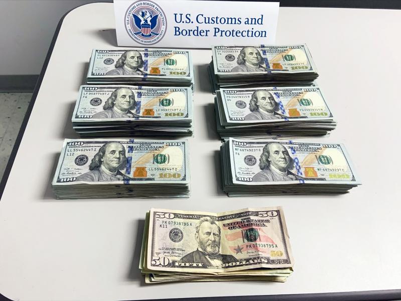 U.S. Customs and Border Protection officers seized $99,549 in unreported currency from a Palestine-bound U.S. family at Philadelphia International Airport on August 14, 2021, for violating U.S. federal currency reporting laws.