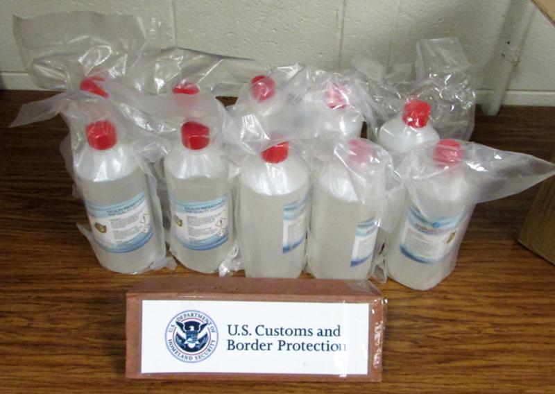 U.S. Customs and Border Protection officers in Philadelphia seized another three-plus gallons of dangerous gamma butyrolactone (GBL) on March 28, 2022 that was shipped from Germany and destined to an address in Chicago.