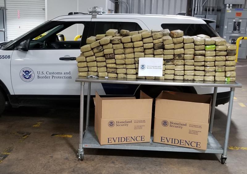 CBP officers seized 614 pounds of marijuana in Philadelphia March 7, 2019.