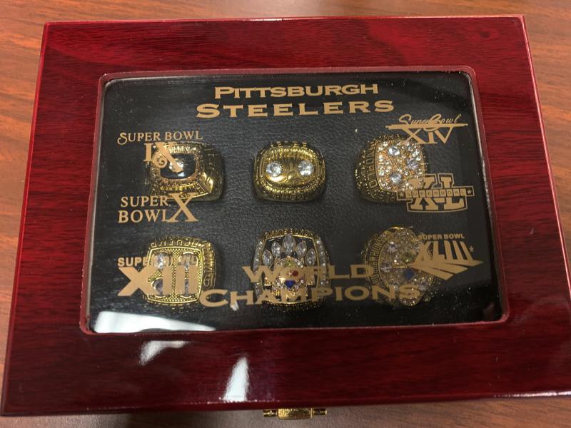 Pittsburgh CBP officers seized 60 counterfeit Pittsburgh Steelers Super Bowl Rings recently that arrived from China.