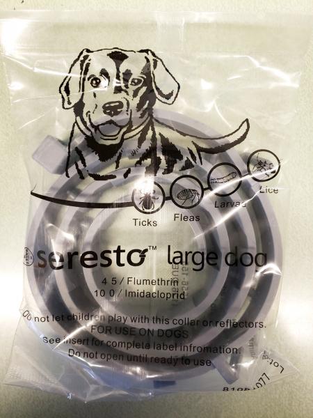 CBP officers seized 58 counterfeit cat and dog flea collars bearing the Bayer Seresto brand name in 13 separate shipments in Pittsburgh during May 2020.
