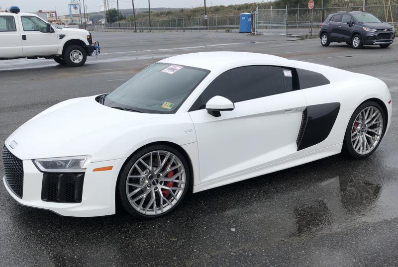 A stolen 2017 Audi R8 coupe, valued at $162,900, that CBP officers in Wilmington, Delaware intercepted before it could be shipped to Togo October 28, 2018.