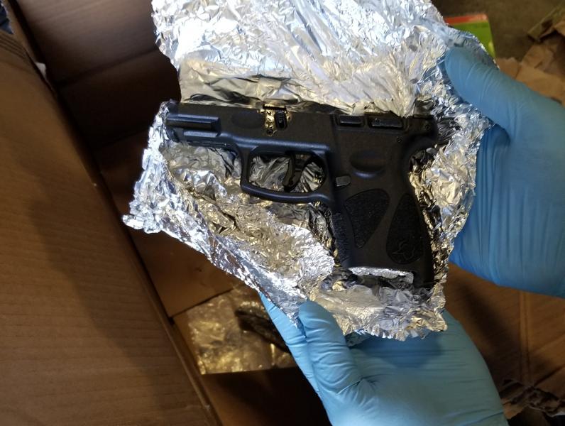CBP officers seized a handgun and nearly 1,500 rounds of ammo at the Port of Wilmington, Del., October 4, 2019 destined for Honduras.