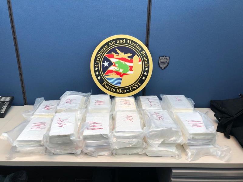 34 bricks of cocaine were seized inside a duffle bag.  