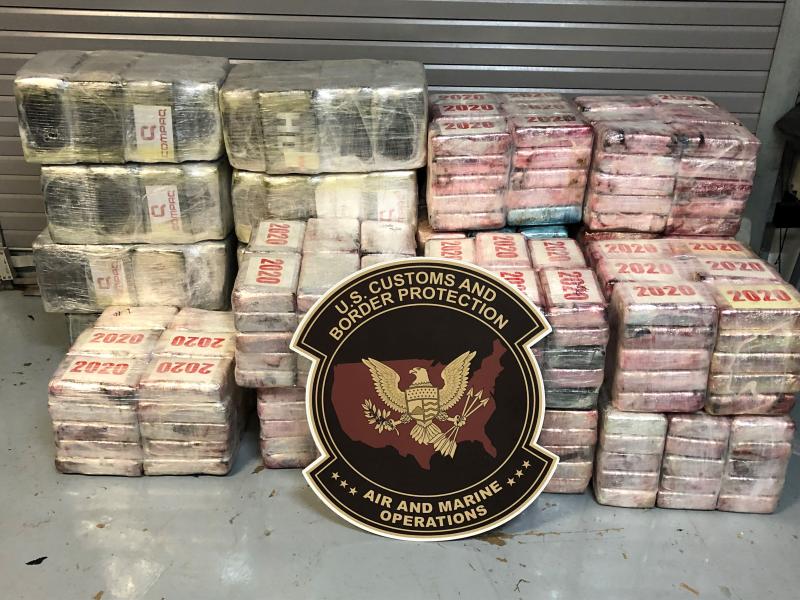 A display of the seized cocaine.