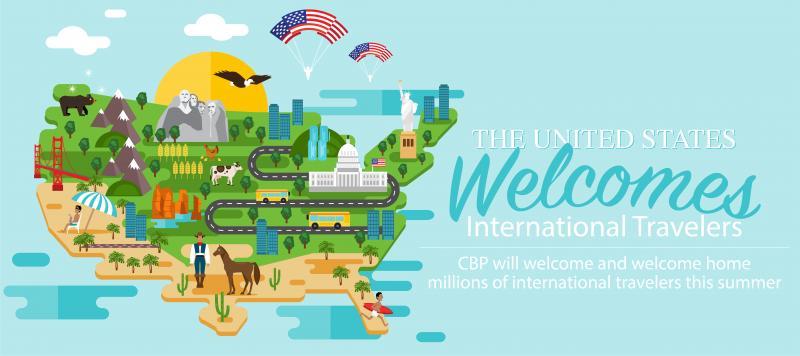 EEUU le da la bienvenida a los viajeros internacionales.