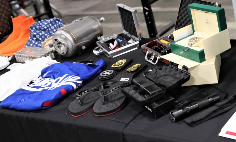 Seized counterfeit goods at LAX