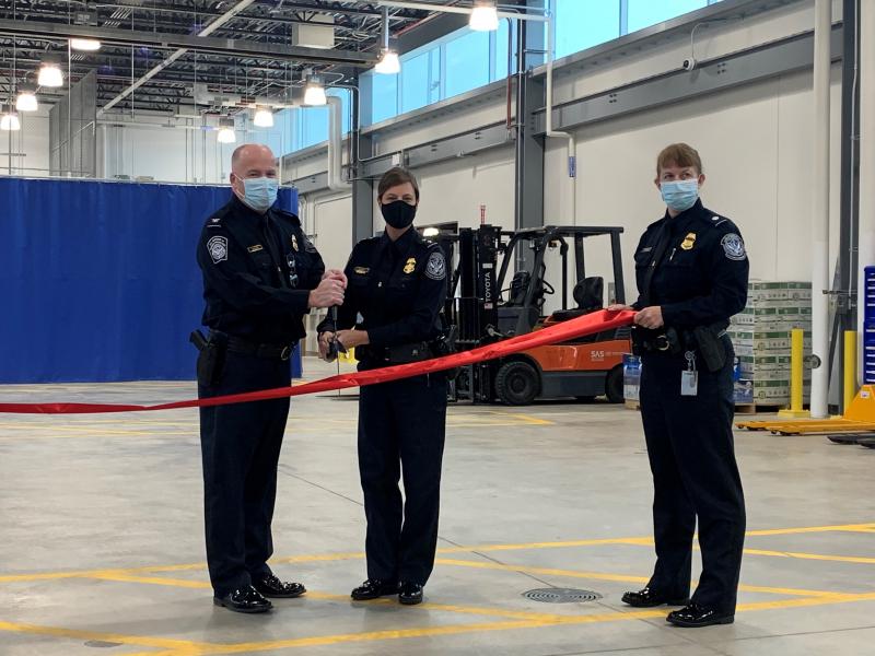 Ribbon-cutting ceremony at the Alexandria Bay, N.Y. commercial processing facility.