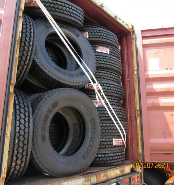 .Seized tires that violated U.S. Department of Transportation highway safety standards.
