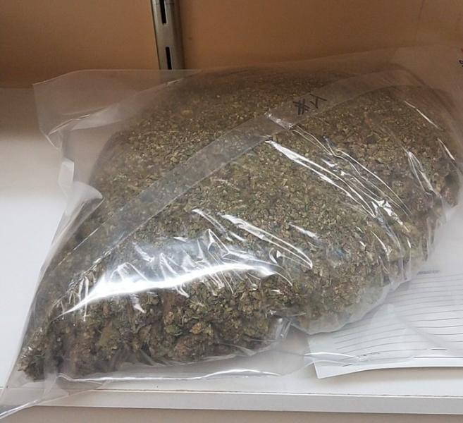 Marijuana seized during arrest of traveler.
