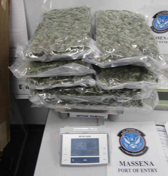 Vacuum-Sealed marijuana discovered at the Massena, N.Y. Port of Entry.