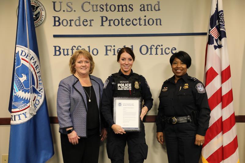 CBP Officer Stacey McIsaac received the prestigious Commissioner’s Humanitarian Award 