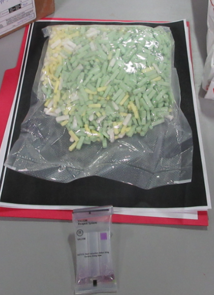 Counterfeit Xanax pills seized at the Champlain Port of Entry.