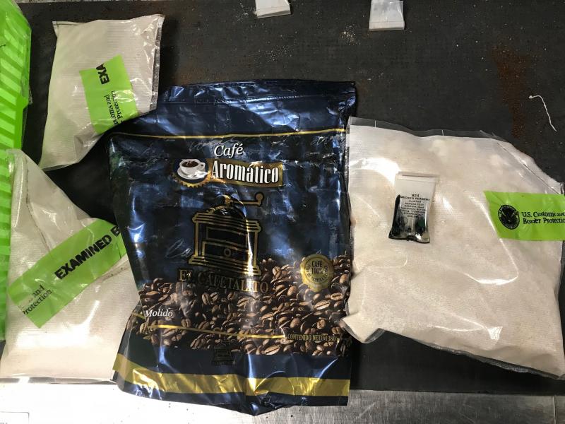 Heroin hidden in a packet of coffee